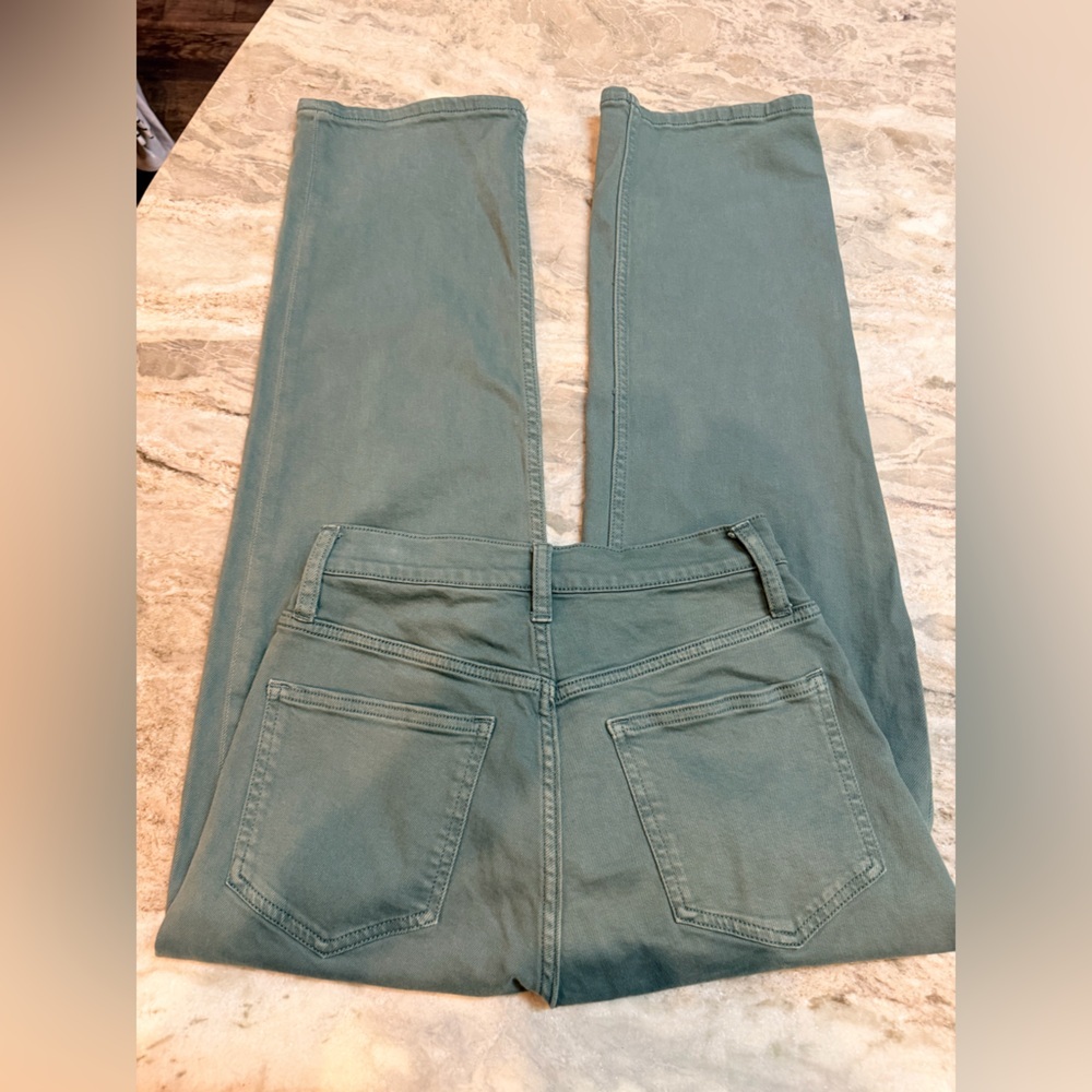 Arizona Jean Co. | Highest-Rise Vintage Straight Jeans | Size 7 Teal/Sage Green - Picture 7 of 11